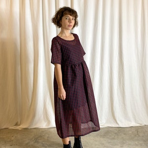 Short sleeve gathered skirt smock dress sewing pattern image 3