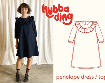 Ruffle collar dress / top sewing pattern