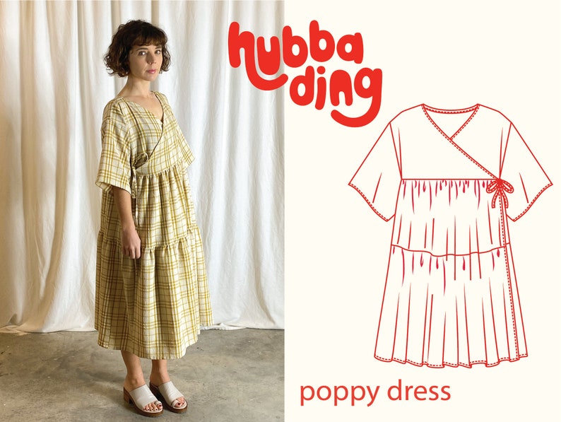 Gathered Skirt Wrap Dress Sewing Pattern Etsy