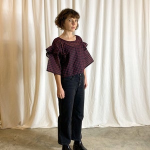 Drop Shoulder Ruffle Sleeve Top Sewing Pattern - Etsy