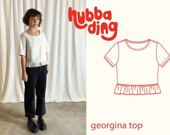 Short sleeve peplum top sewing pattern