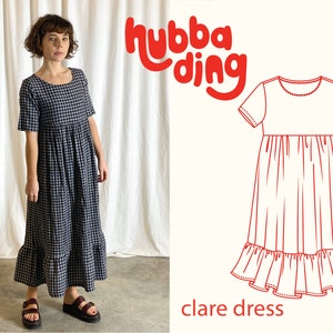 High waist ruffle hem maxi dress sewing pattern