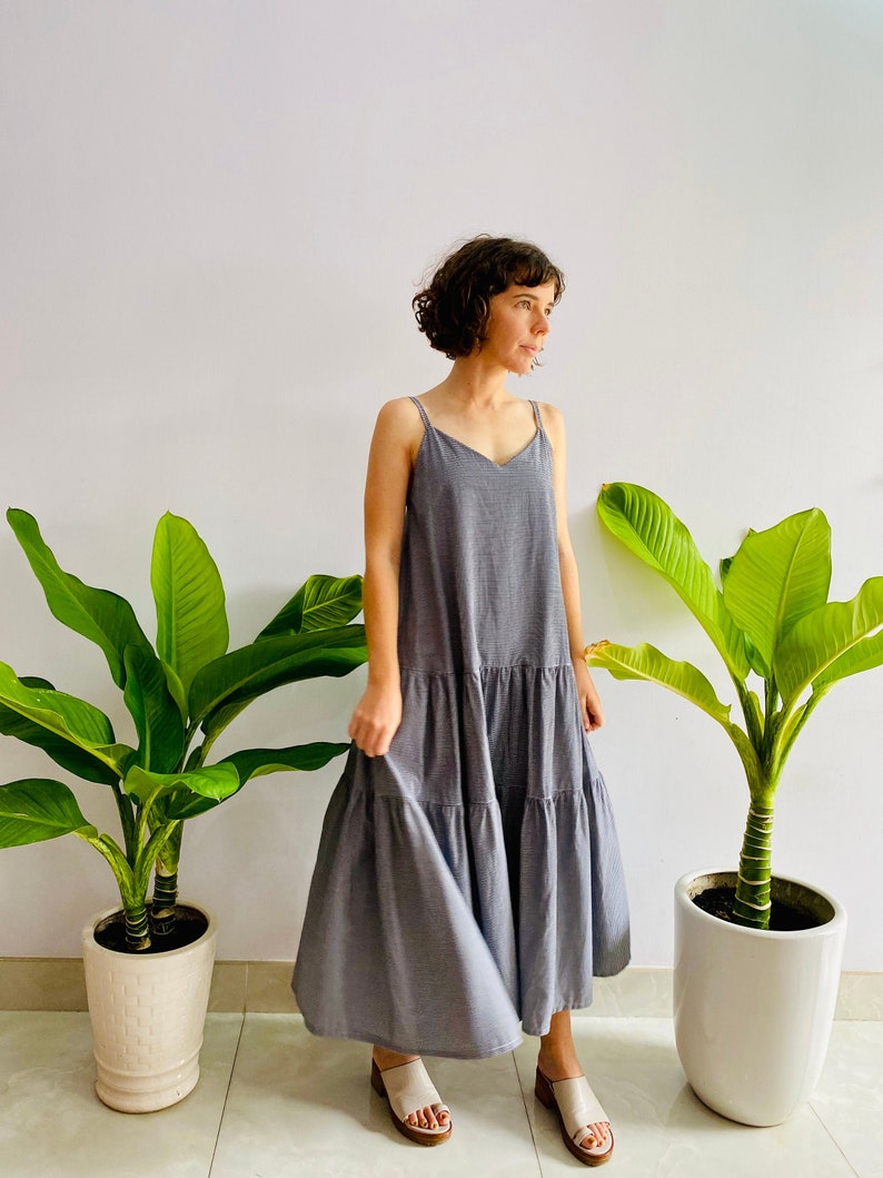 Gathered skirt maxi dress sewing pattern Etsy