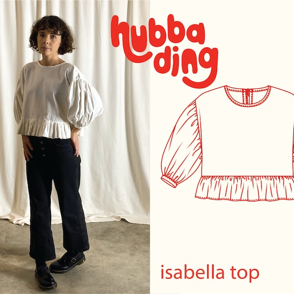 Poofy sleeve peplum top sewing pattern