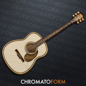 Acoustic Guitar Refrigerator Whiteboard Wood Magnet - Laser engraved