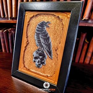 The Raven - Edgar Allan Poe - 3D Laser Engraved Layered Framed Art - 8&quot; x 10&quot;