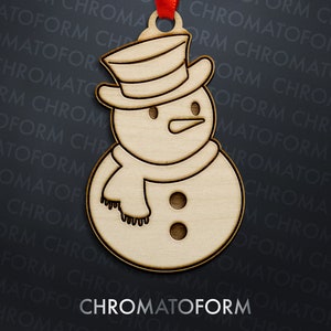 Snowman Christmas Ornament - Laser engraved
