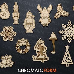 Christmas Earring Blanks - Bulk Jewelry Supply - Wholesale Dangle Hanging Wood Earrings - Laser engraved