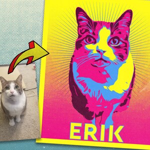 Pet Portrait Custom and Personalized Retro Comic Book Pop Art Style DIGITAL Printable Portrait image 5