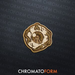 Eyeball Wooden Sticker - Laser engraved