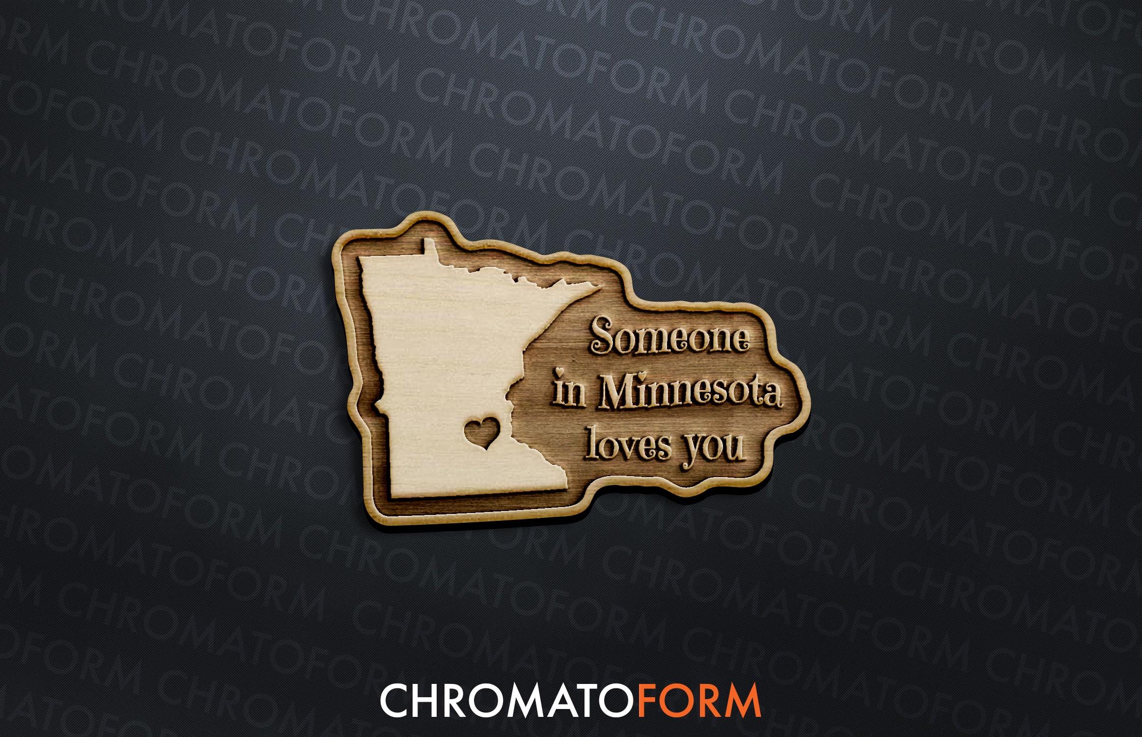 Minnesota - "Someone in Minnesota Loves You" Refrigerator Whiteboard Wood Magnet - Customizable - Laser engraved