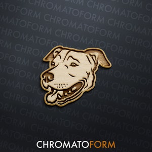 Pit Bull Dog Breed Refrigerator Whiteboard Wood Magnet - Laser engraved