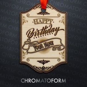 Happy Birthday Personalized Gift Tag - Laser engraved