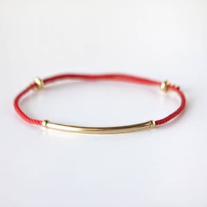 Red String Bracelet, Handmade charm bracelet, Personalized adjustable bracelet, Bridesmaid gift, Favour Gift