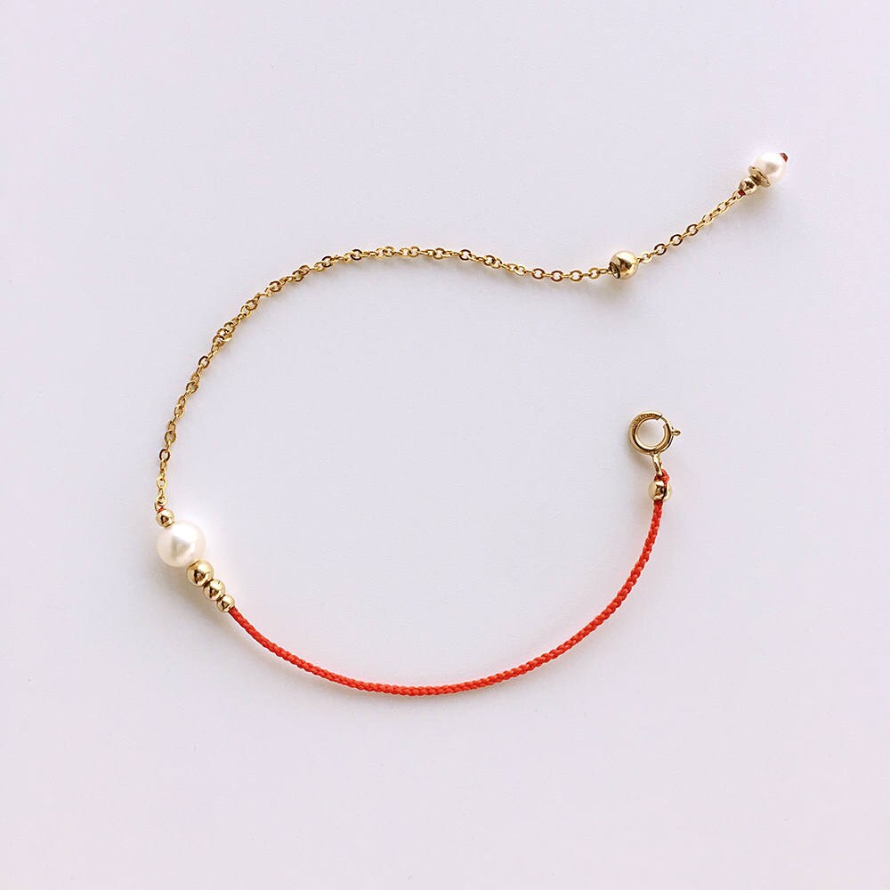 Red String Bracelet Anklet with Natural Pearl Personalized Etsy
