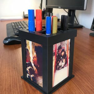 Desk Organizer Pen Caddy With 4 Personalized Photos - Gift image 4
