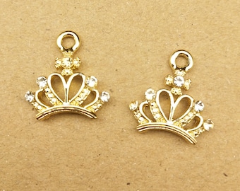 MF0208 Antique Gold Wedding Favor Metal Charm Pendant Necklace Bracelet Charm Made In Italy 10 Wine Glass Charm Party Supply 15mm
