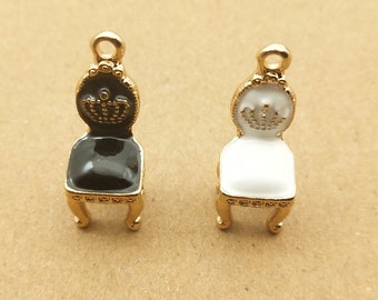 Gold Charm Necklace Charm Chair Charm DIY Findings Earring Pendant Enamel Charm 10*26mm Bracelet Charm Craft Supplies 10PCS