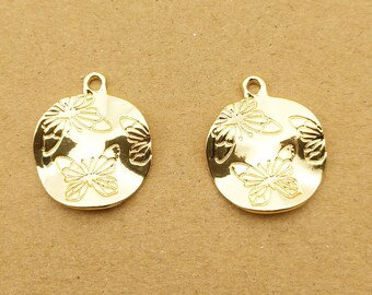 10PCS, 18*22mm, Butterfly Charm, Bracelet Charms, Necklace Charm, Earring Pendant, Jewelry Supplies, Fashion Charm, Gold Charm