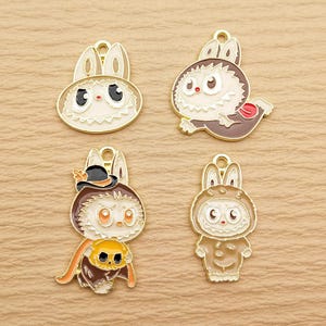 10/16pcs, Cartoon Anime Charm Enamel Charm Bracelet Charm Necklace Charm Earring Pendant DIY Jewelry Accessories Alloy Metal Gold Plated