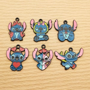 10/12pcs, Cartoon Charm Enamel Charm Bracelet Charm Necklace Charm Earring Pendant DIY Jewelry Accessories Zinc Alloy Black Plated