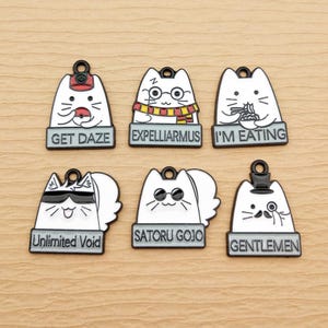 10/12pcs, Cartoon Cat Charm Bracelet Charm Necklace Pendant Jewelry Accessories Diy Making Craft Supplies Alloy Metal Black Plated