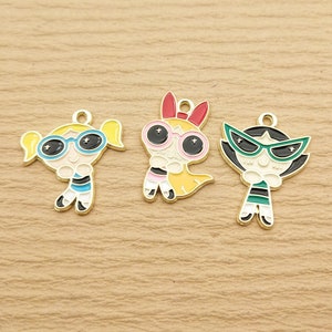 10PCS, Cartoon Charm Enamel Charm Earring Pendant Necklace Charm Bracelet Charm Craft Supplies Jewelry Accessories Zinc Alloy Gold Plated