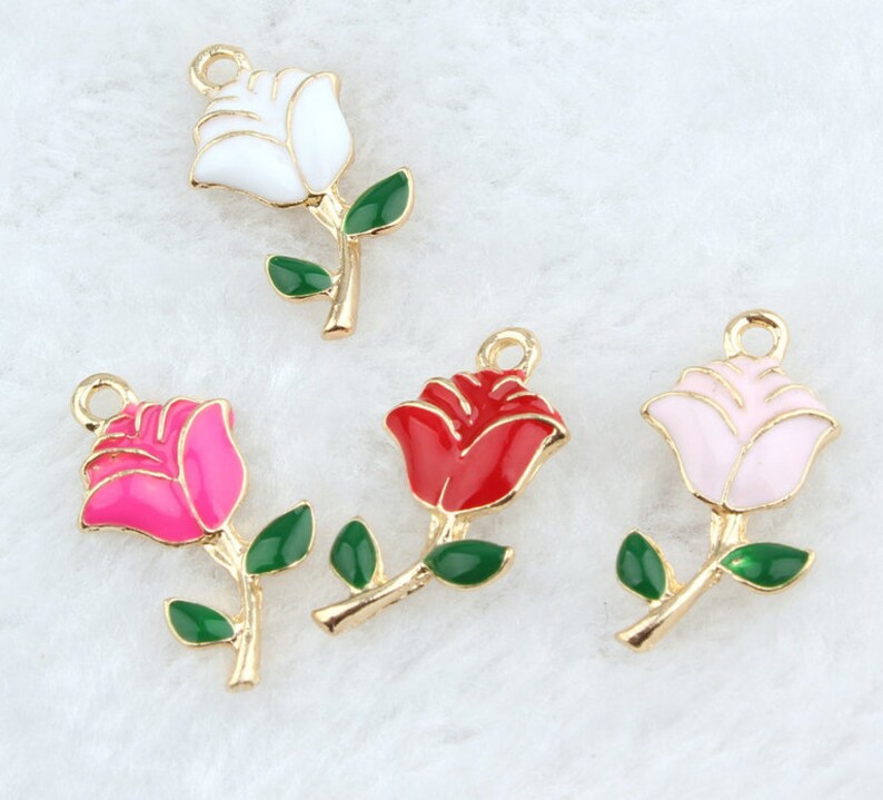 Rose Charms 10STÜCKE 13 24MM Rose Blume Charms Liebe Etsy