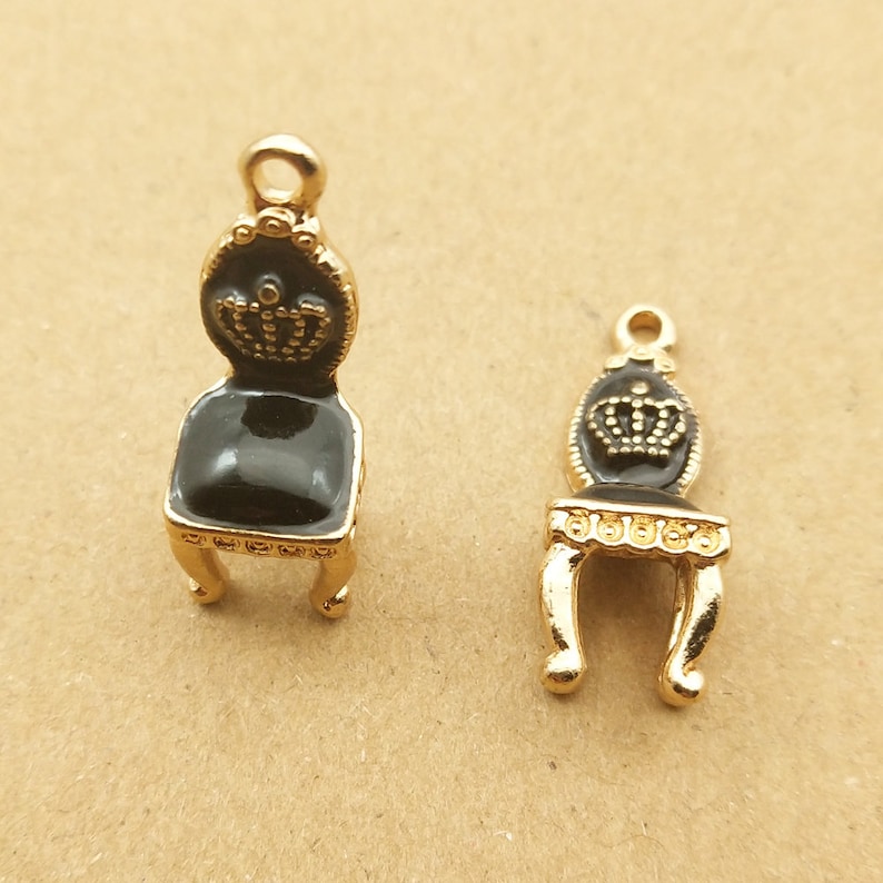 Gold Charm Necklace Charm Chair Charm DIY Findings Earring Pendant Enamel Charm 10*26mm Bracelet Charm Craft Supplies 10PCS