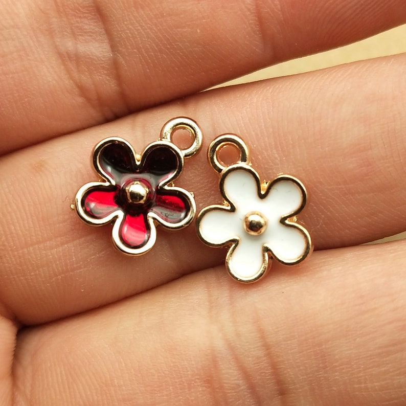 Flower Charms 10PCS 1215mm Enamel Charms Bracelet Charms Etsy