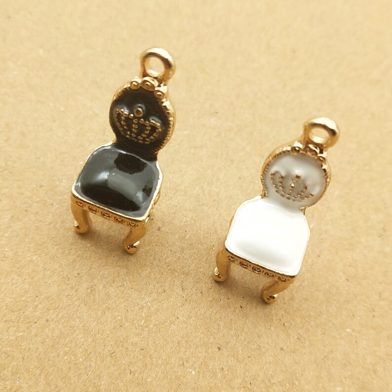 Gold Charm Necklace Charm Chair Charm DIY Findings Earring Pendant Enamel Charm 10*26mm Bracelet Charm Craft Supplies 10PCS