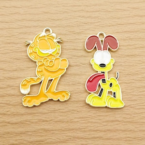 10PCS, Cartoon Anime Charm Enamel Charm Bracelet Charm Necklace Charm Earring Pendant DIY Jewelry Accessories Alloy Metal Gold Plated