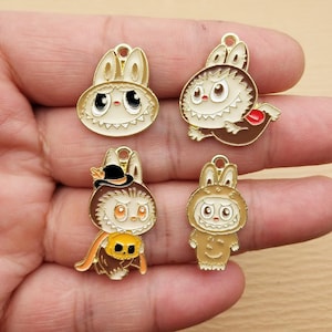 10/16pcs, Cartoon Anime Charm Enamel Charm Bracelet Charm Necklace Charm Earring Pendant DIY Jewelry Accessories Alloy Metal Gold Plated