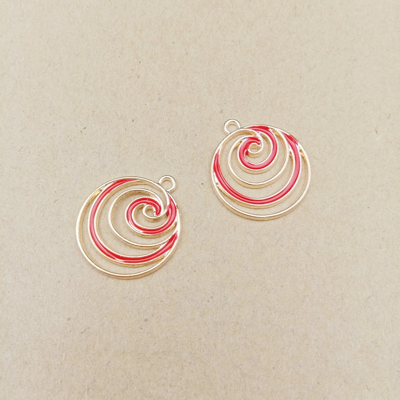 10PCS 20*23MM Geometric Pendant Multiple Round Charms Metal Charm Enamel Charms Jewelry Supplies Bracelet Charms