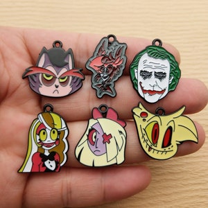 10PCS, Cartoon Charm Enamel Charm Bracelet Charm Necklace Charm Earring Pendant DIY Jewelry Accessories Zinc Alloy Black Plated
