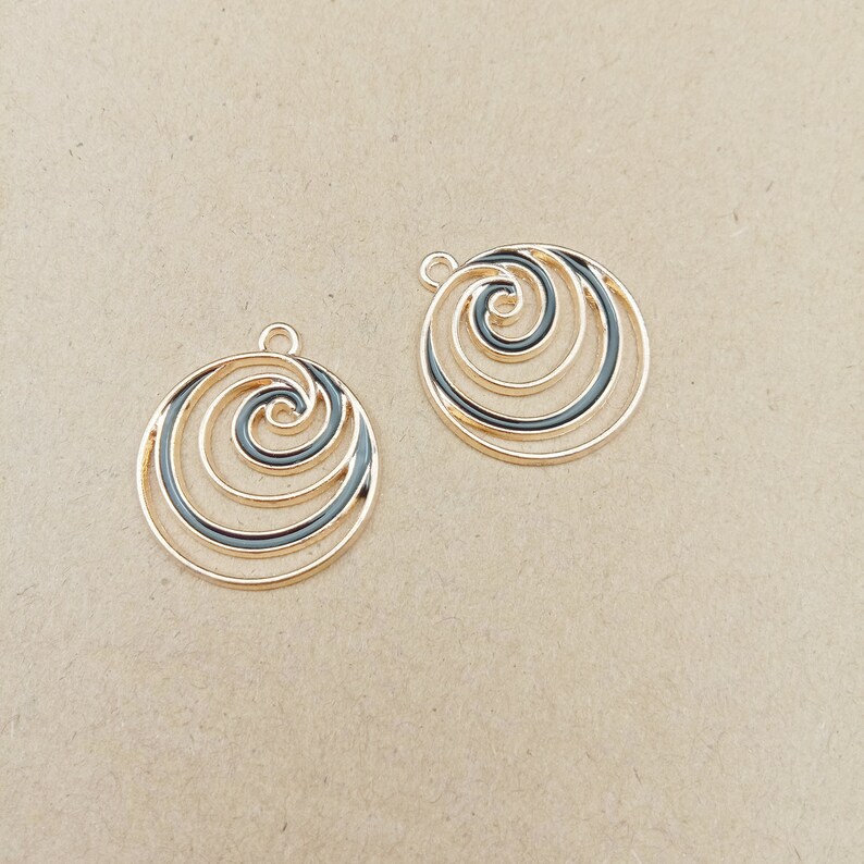 10PCS 20*23MM Geometric Pendant Multiple Round Charms Metal Charm Enamel Charms Jewelry Supplies Bracelet Charms