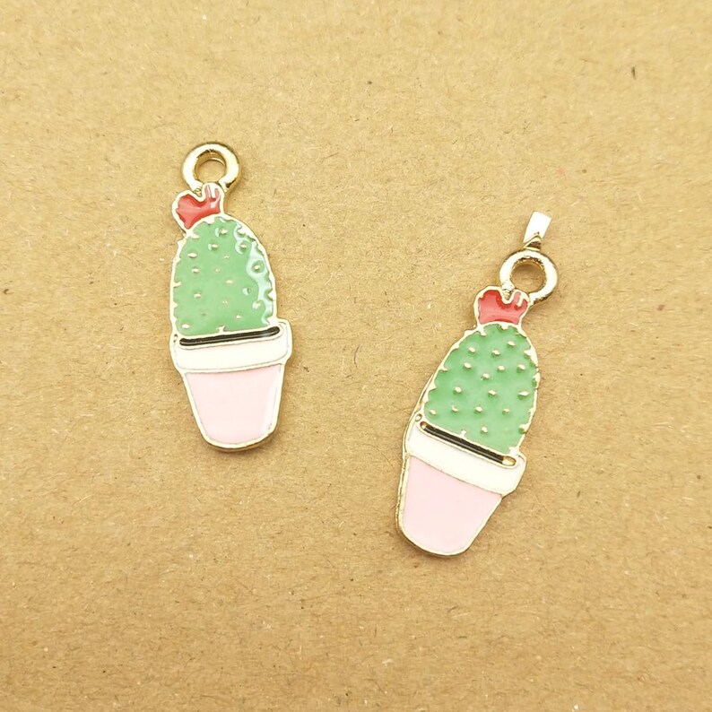 10PCS Pot Plant Charm Enamel Charm Pot Culture Charms Etsy