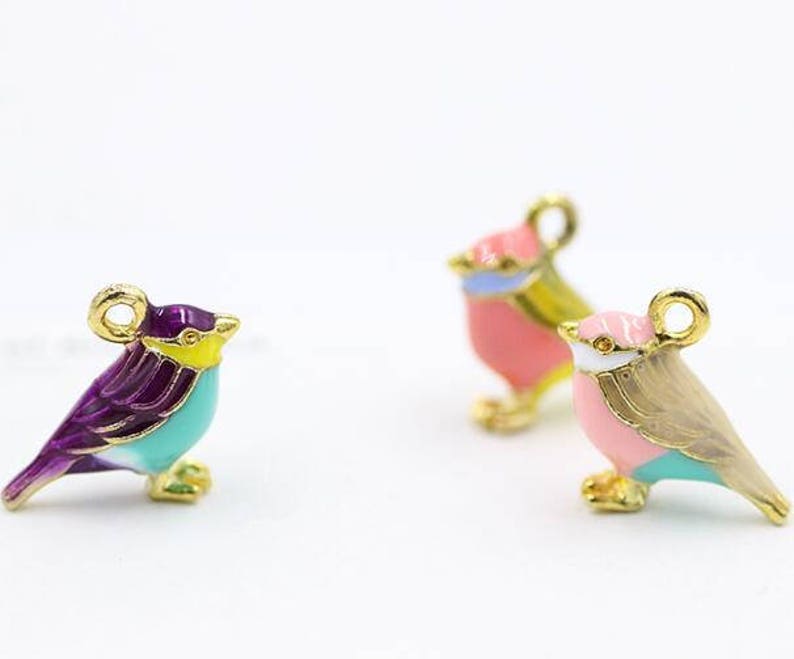 Bird Charms 10PCS 1417MM Enamel Charm Animal Charm | Etsy