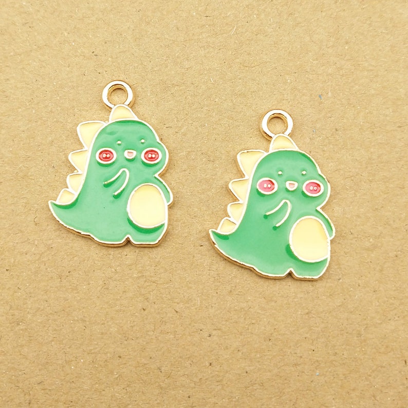 10PCS Enamel Charm Dinosaur Charm Frog Charm Cartoon Charm Craft Supplies DIY Findings Earring Charm Jewelry Charm