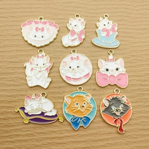 10/18pcs, Cartoon Charm Enamel Charm Bracelet Charm Necklace Charm Earring Pendant DIY Jewelry Accessories Alloy Metal Gold Plated