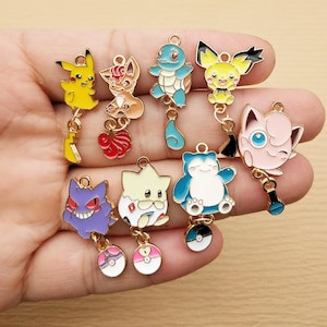 10/16pcs, Cartoon Charm Enamel Charm Bracelet Charm Necklace Charm Earring Pendant DIY Making Jewelry Accessories Alloy Metal Gold Plated