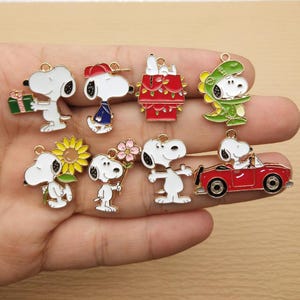 10/16 pezzi, ciondolo a forma di cartone animato, ciondolo smaltato, ciondolo per bracciale, ciondolo per collana, ciondolo per orecchino, ciondolo fai da te, accessori per gioielli, lega di metallo placcato oro