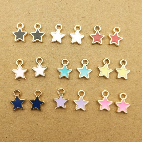 10PCS Enamel Charm Star Charm Earring Pendant Bracelet Charm Etsy