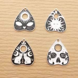 10PCS, Enamel Charm Waterdrop Cat Sun Moon Ghost Charm Necklace Charm Bracelet Charm Earring Pendant Craft Supplies