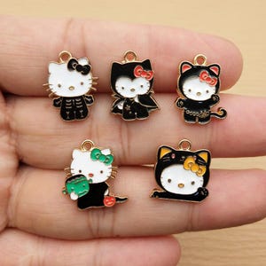 10pcs, Cartoon Anime Charm Enamel Charm Bracelet Charm Necklace Charm Earring Pendant DIY Making Jewelry Accessories Alloy Metal Gold Plated