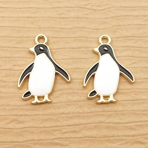 10PCS, 17*22MM, Penguin Charm, Enamel Charm, Metal Charm, Earring Pendant, Jewelry Accessories, Diy Finding, Necklace Charm, Bracelet Charm