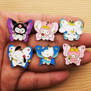 10/12pcs, Cartoon Charm Enamel Charm Bracelet Charm Necklace Charm Earring Pendant DIY Jewelry Accessories Alloy Metal Gold Plated
