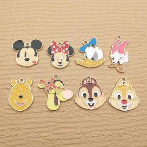 10/16pcs, Cartoon Charm Enamel Charm Bracelet Charm Necklace Charm Earring Pendant DIY Making Jewelry Accessories Alloy Metal Gold Plated