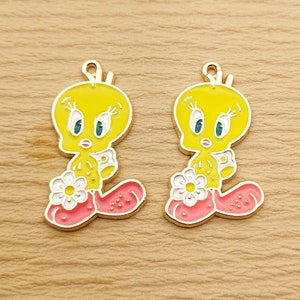 10PCS, Cartoon Charm Enamel Charm Jewelry Supplies Earring Pendant Necklace Charm Bracelet Charm Diy Accessories Alloy Metal Gold Plated