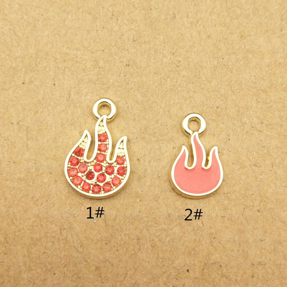 10PCS Flame Charms Enamel Charm Diy Jewelry Accessories Etsy